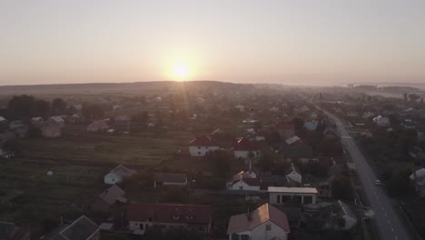 sunrise over a peaceful village