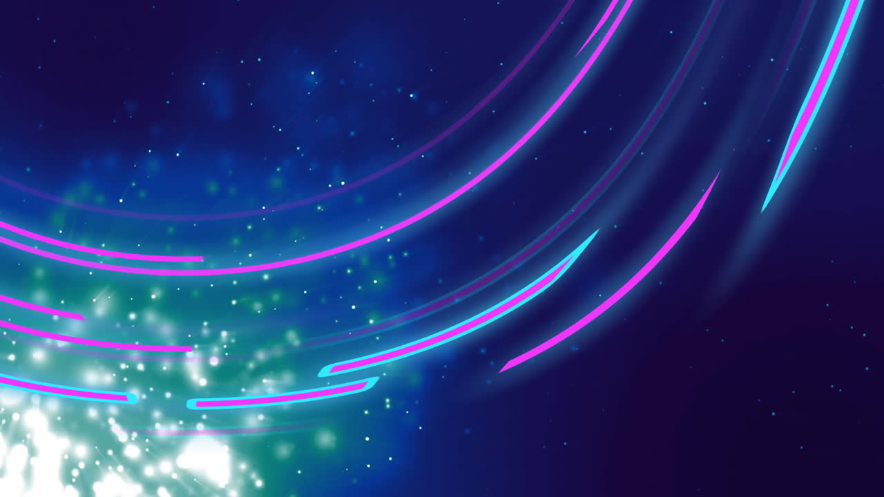 Animation of purple shapes moving over light spots