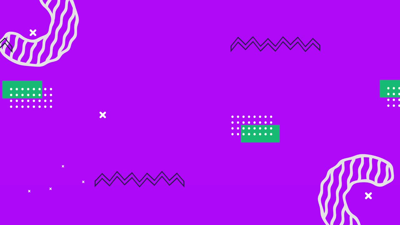 figuras geométricas y color estilo memphis en fondo púrpura