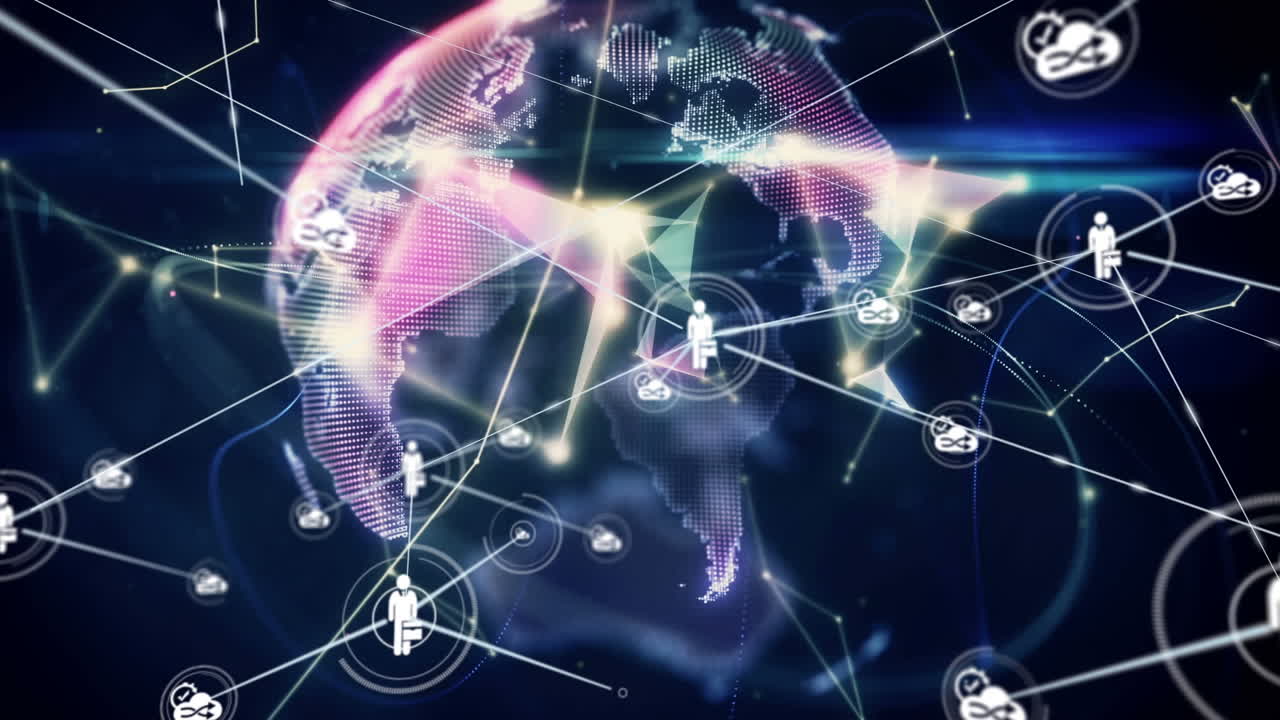 연결의 네트워크와 함께 지구의 애니메이션