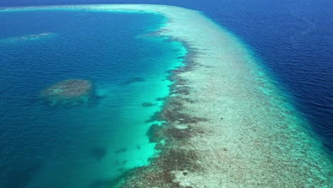 aerial view of fasdhoo lagoon reef, maldives, indian ocean