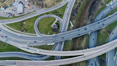 Aerial-view-of-a-freeway-intersection