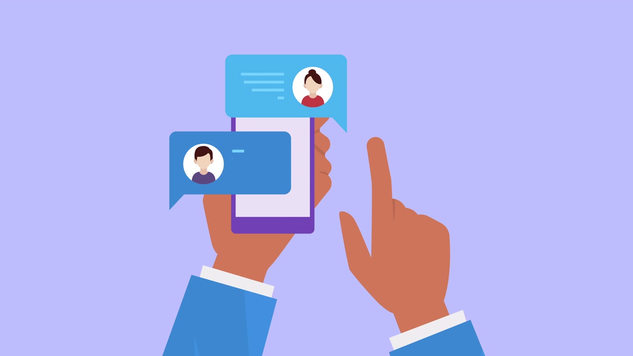 Hand Using Smartphone to Send and Receive Messages
