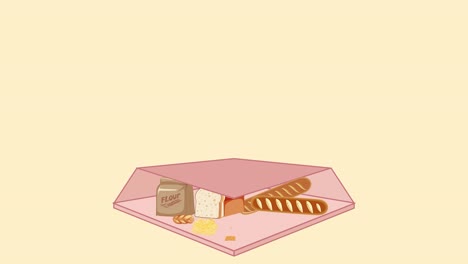 illustration of a food pyramid being constructed