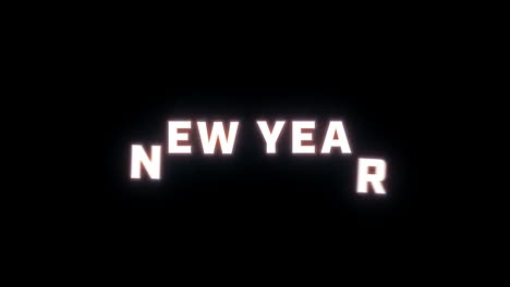 revelación de texto de 4k de la palabra "año nuevo" en un fondo negro