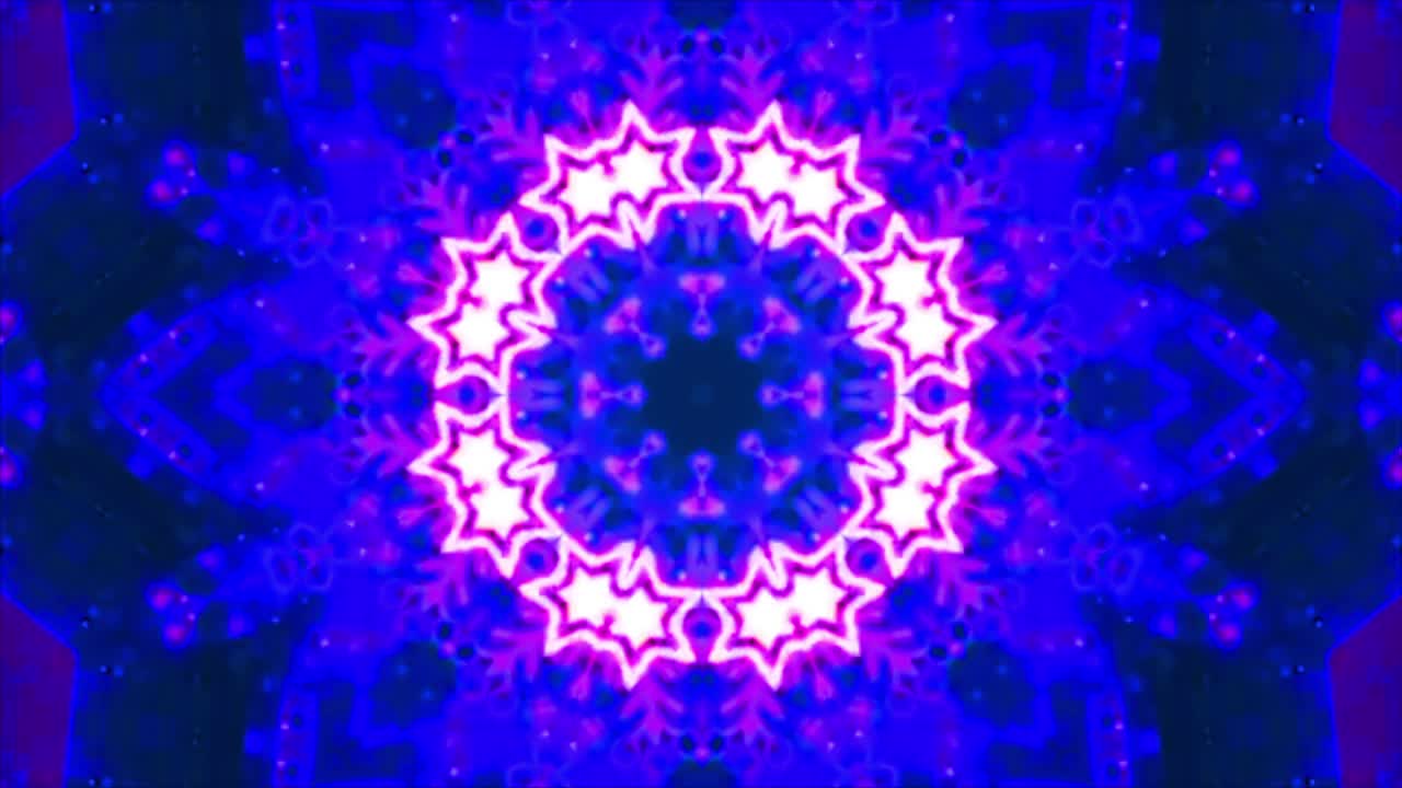 ciclo de caleidoscopio abstracto. las formas de las flores ciclo de kaleidoscopio sin costuras