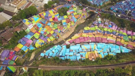 Reverse-revealling-Aerial-Shot-in-Rainbow-Village-East-Java-Indonesia