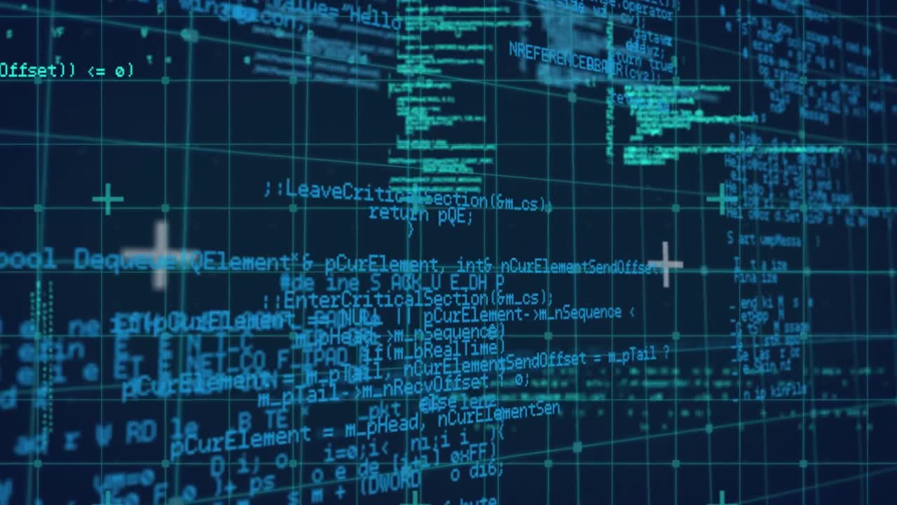 Animation of digital data processing over grid