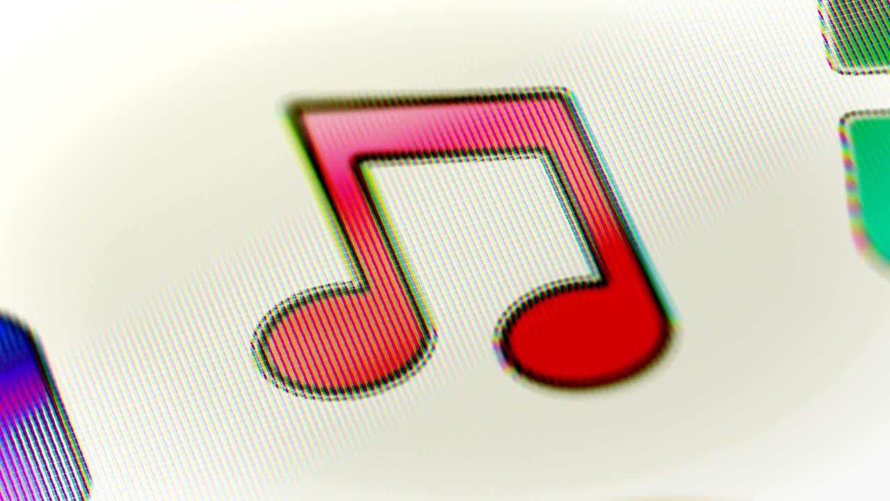 Musical note on the screen. Looping.