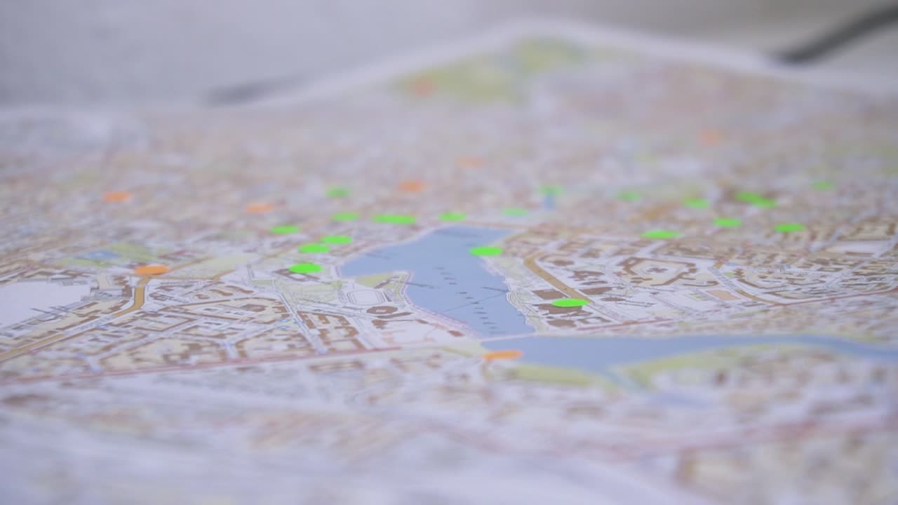 mapa de la ciudad con marcadores