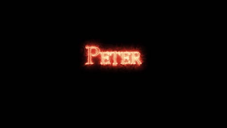 peter escrito con fuego. bucle