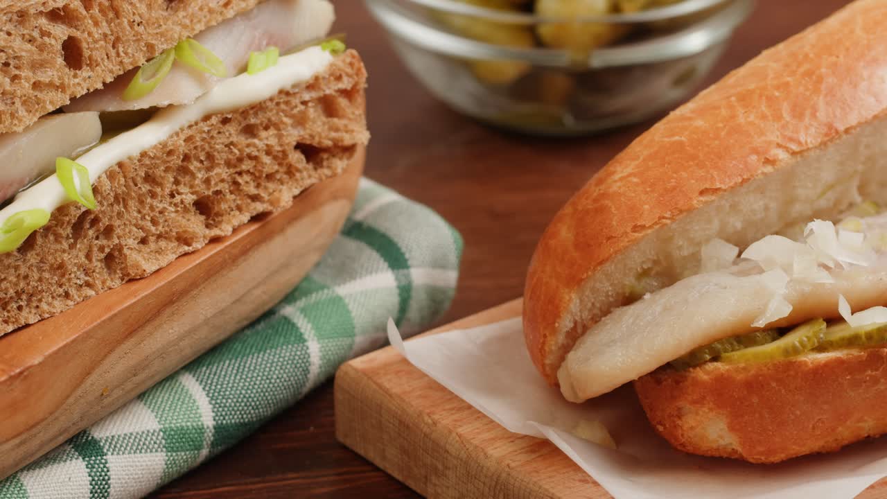 Herring Sandwich and Roll