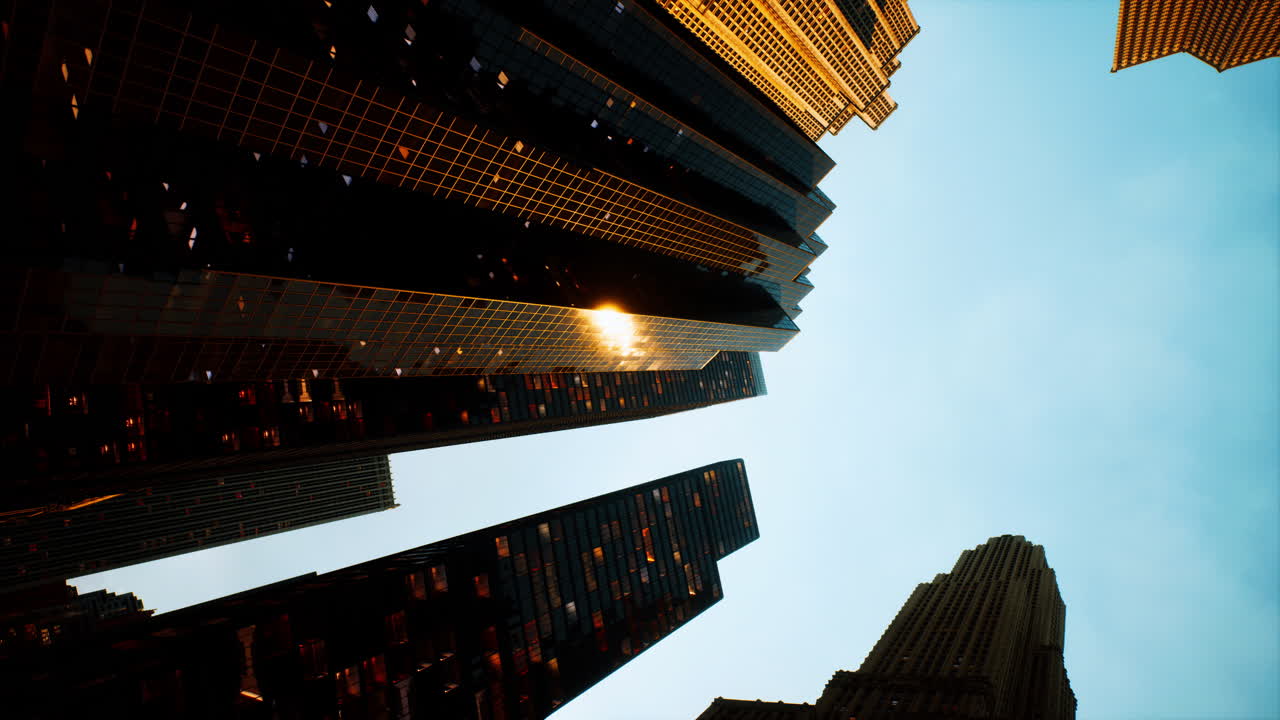 vídeo vertical de la arquitectura de la ciudad moderna