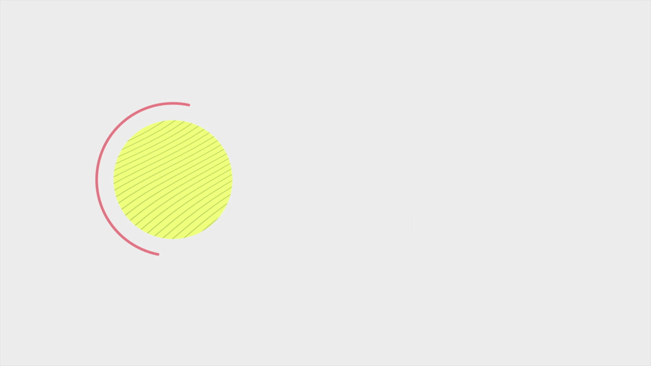 흰색 그라데이션에 기하학적 노란색 원과 파란색 모양