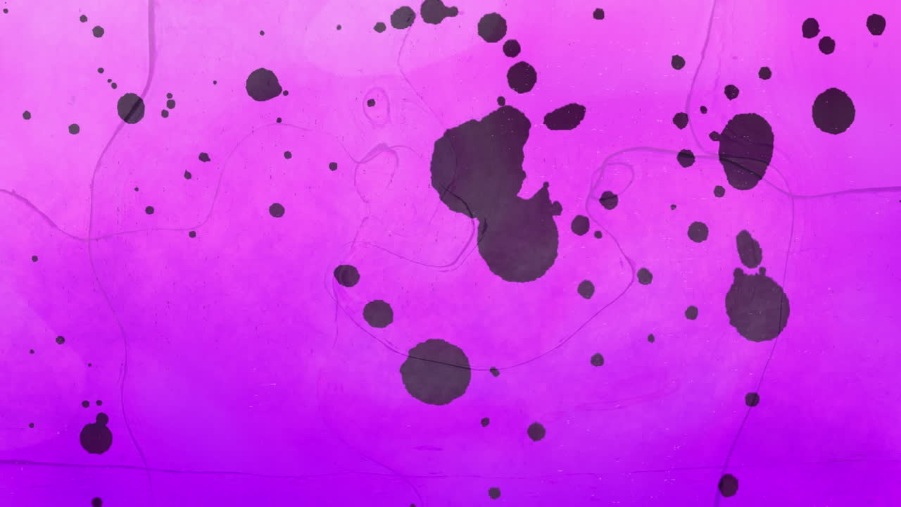 Animazione di liquido e macchie su sfondo viola