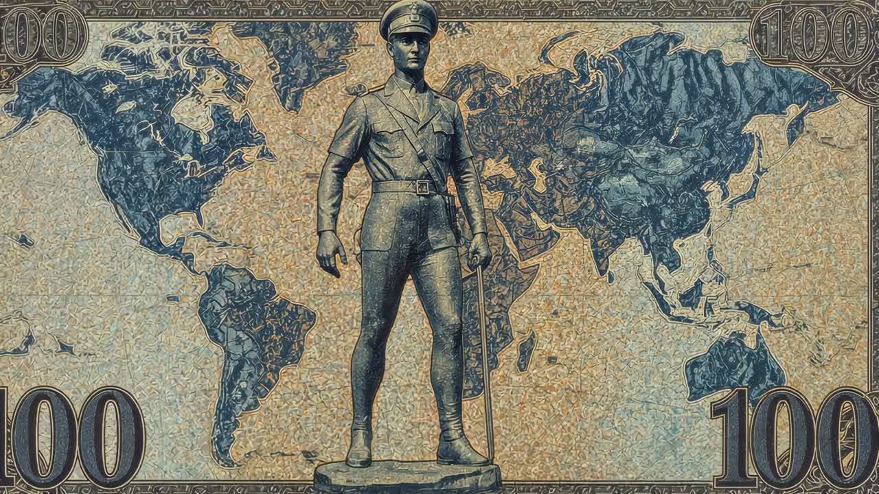 Statue of a Military Leader on a Currency Note