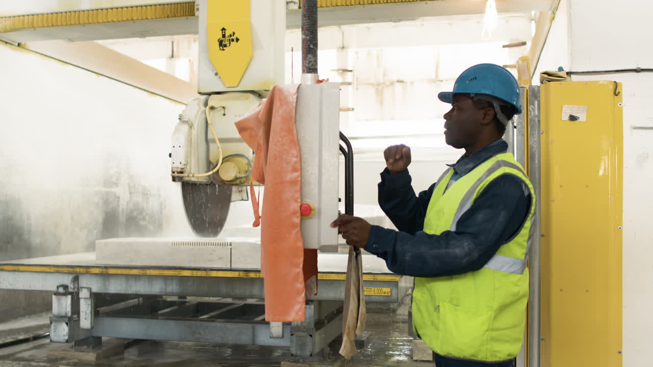 Man monitoring machinery