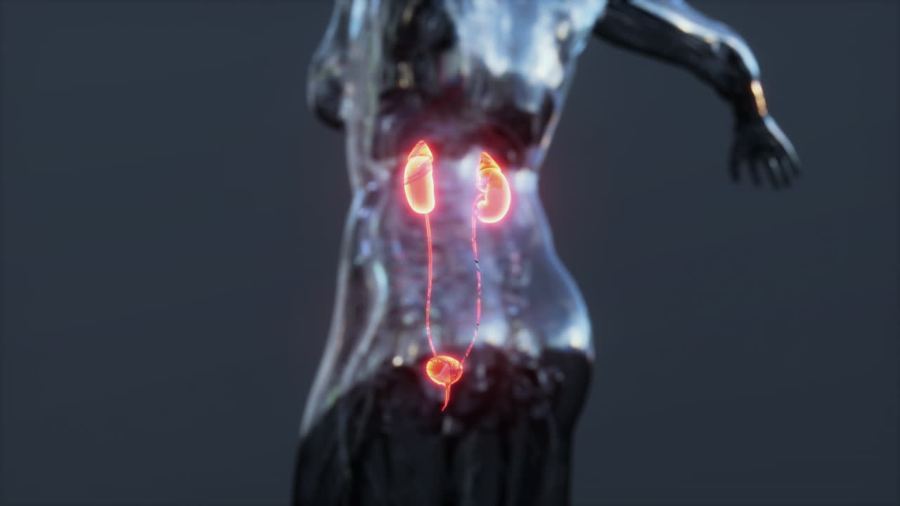 Human Body with Kidneys and Urinary Bladder