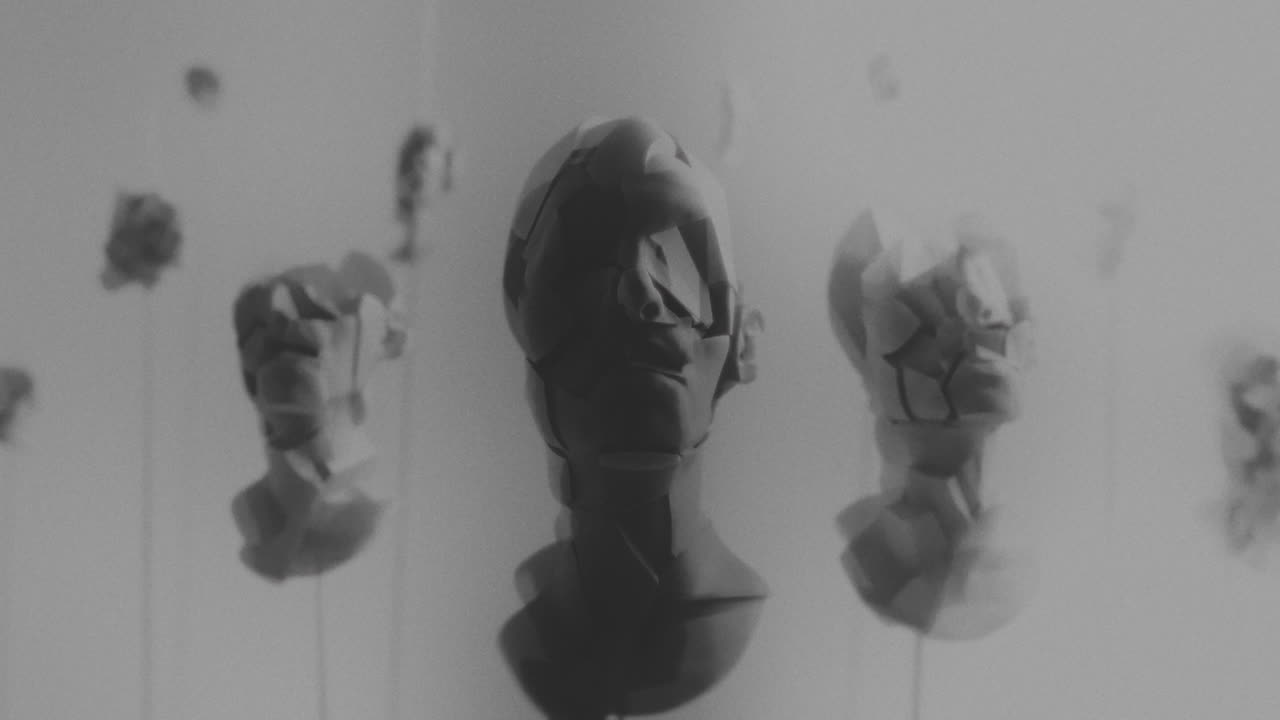 Broken mannequin head shells in xray