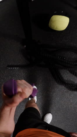 Gym Workout Session with Resistance Bands, Rope, and Medicine Ball