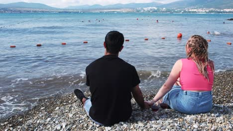 couple enjoying a romantic beach day