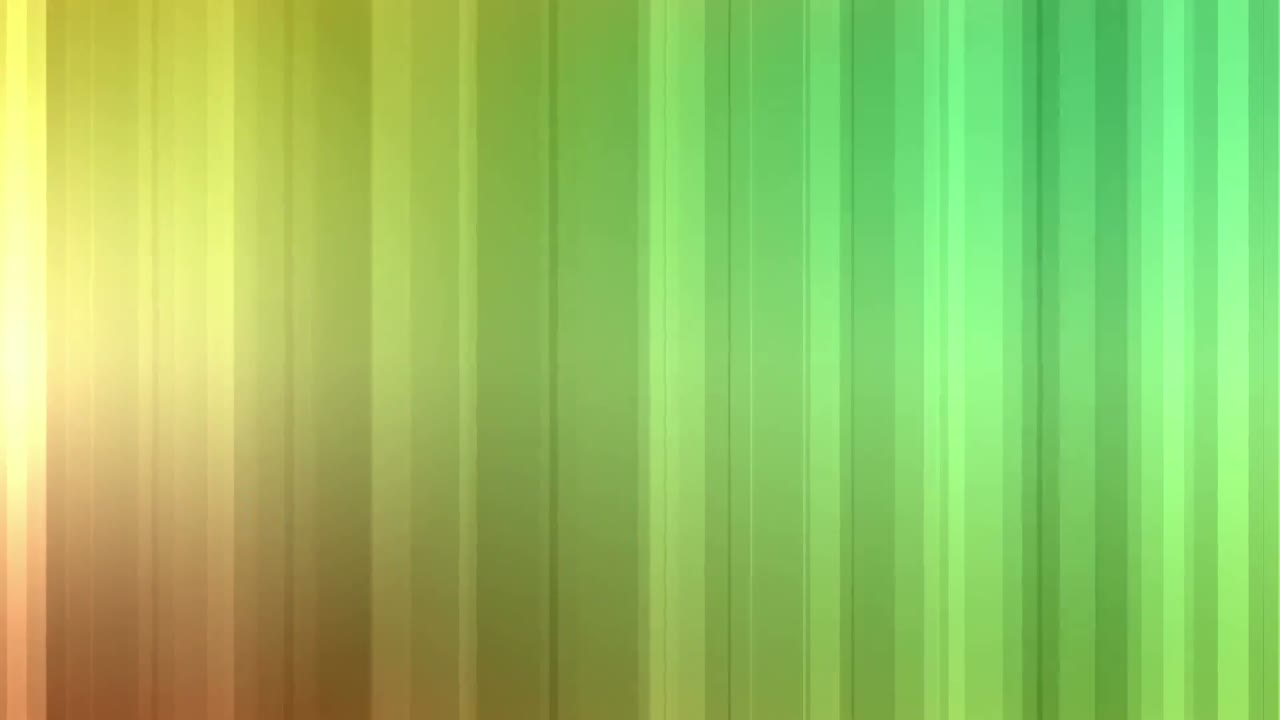 animación de formas rojas que se mueven sobre fondo amarillo y verde con bulbo hecho de ideas texto