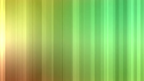 Animation-of-red-shapes-moving-over-yellow-and-green-background-with-bulb-made-of-ideas-text