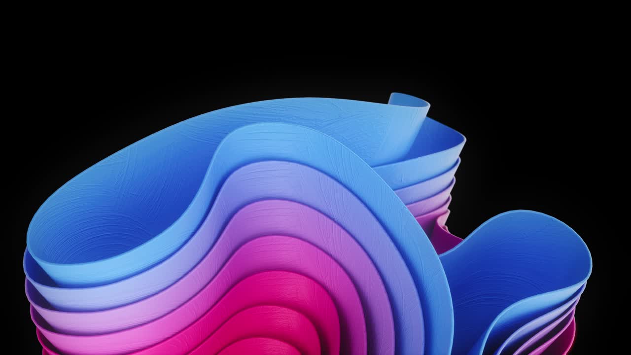 la animación de bucle abstractamente satisfactorio de las ondas coloridas. fondo 3d de moda.