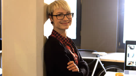 portrait of female business executive smiling