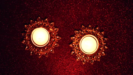 closeup of diya wax candles for diwali festival party celebration event