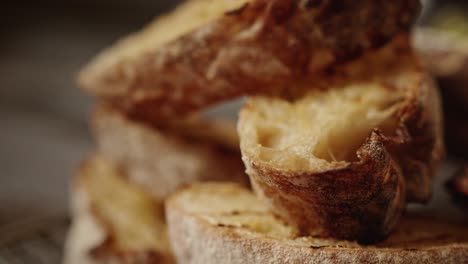 a close up of some fresh ciabatta bread