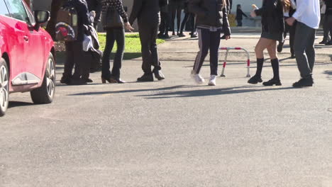 school children walking to/from school