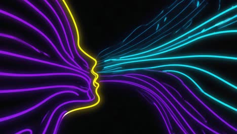 neon faces abstract