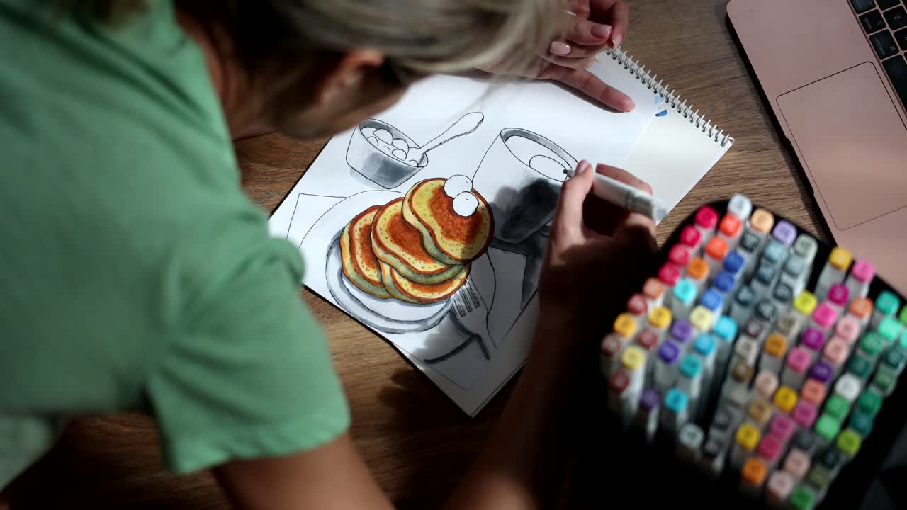 Drawing Pancakes with Markers