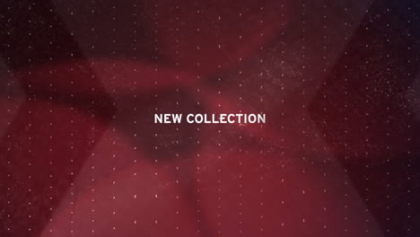 animation of new collection text with lens flares and dots against black background