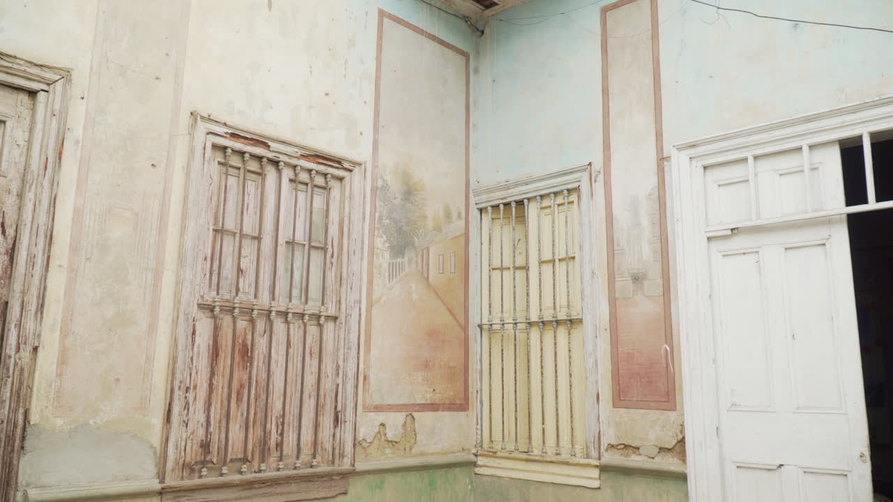 architectural features of the old buildings on Ascope, La Libertad, Peru. ornament and pictures on old house in peru