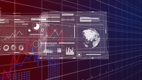 Animation-of-financial-data-processing-on-black-background