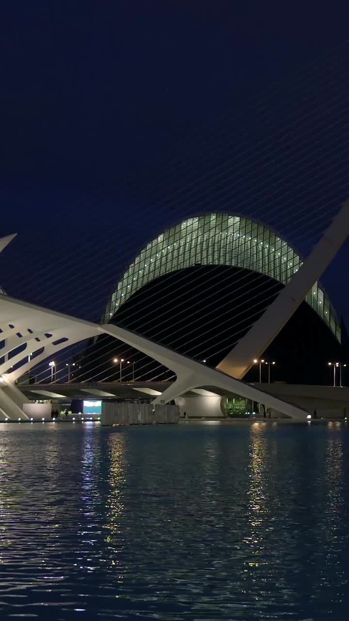 Night view of the Science Museum of Barcelona