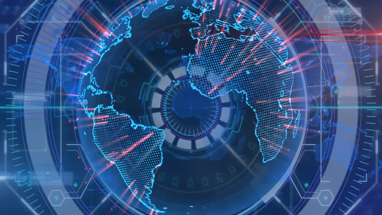 Animation showing digital map of Africa with glowing data points and connections