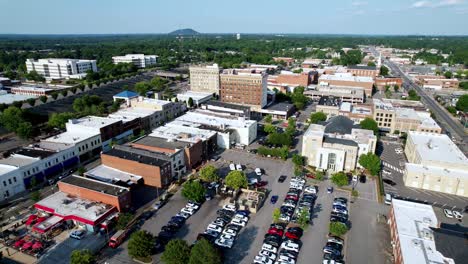 Aerial-fast-push-into-Gastonia-NC,-Gastonia-North-Carolina,-Small-Town-America,-Small-Town-USA,-Middle-America