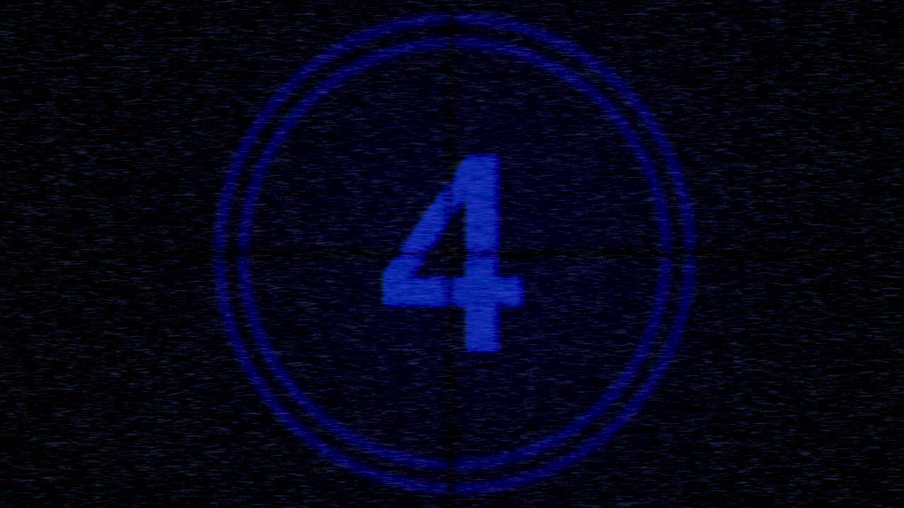 Digital blue film countdown in futuristic style