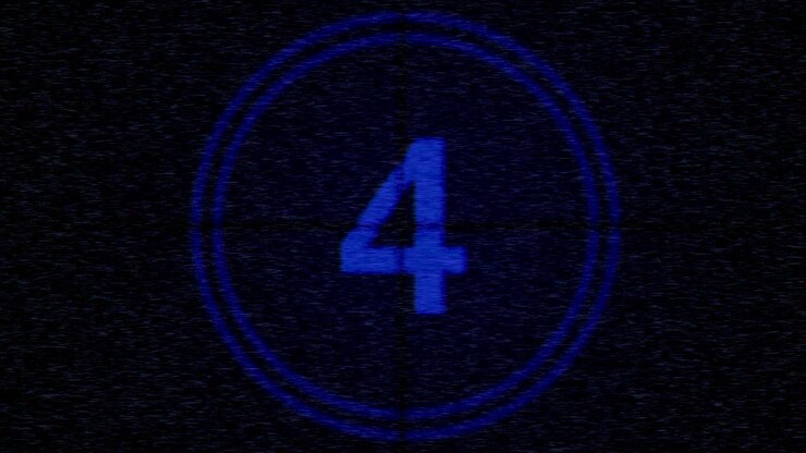 Digital blue film countdown in futuristic style