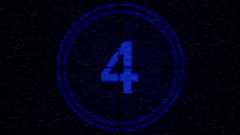 Digital blue film countdown in futuristic style
