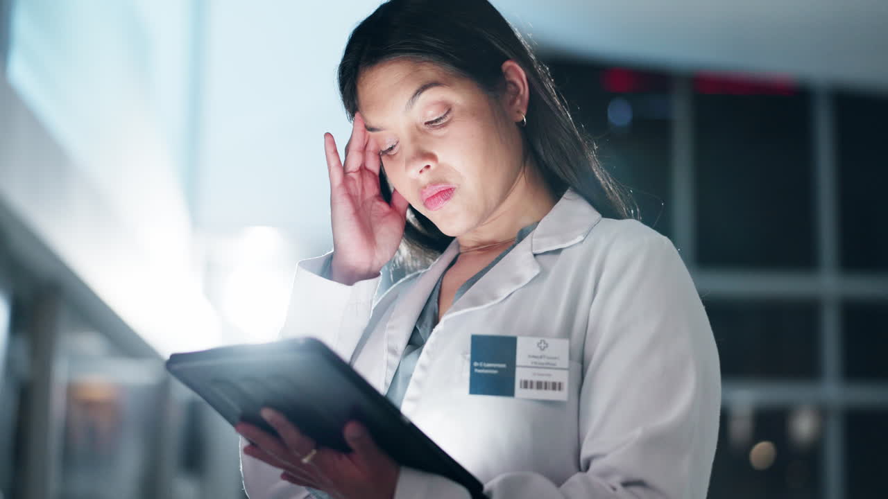 병원 의사, 디지털 및 두통 태블릿