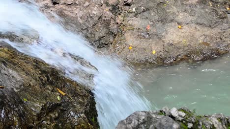 Waterfall-in-the-jungle-of-Costa-Rica-with-cold-turquoise-water-in-the-basin-underneath