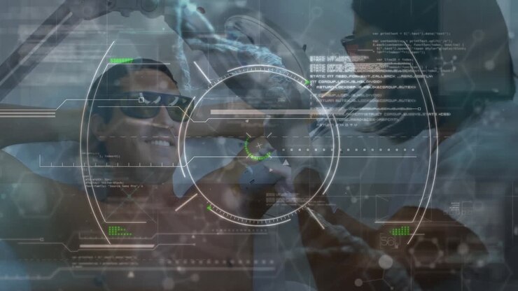 Animation af finansielle data over afrikansk tekst og bevægelige dekorationer