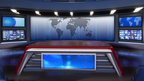 3d virtual news studio green screen background