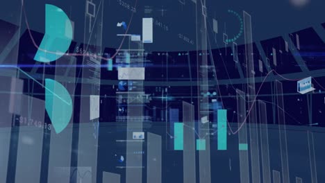animation of statistics and data processing over computer servers
