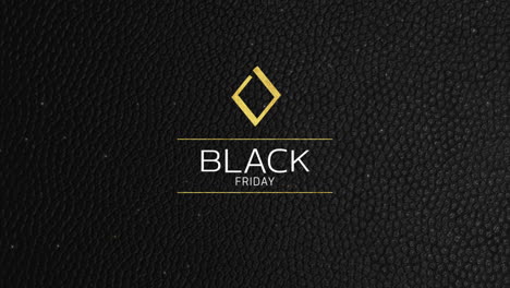 black friday in retro gold frame on black texture