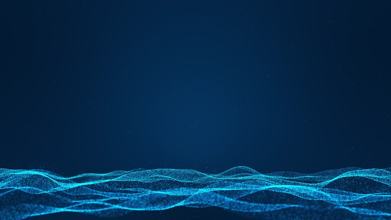 4k wave particle wireframe tunnel dark grid background light effect digital technology connection